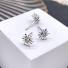 Пусеты цвет серебро 8 мм