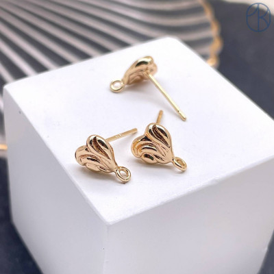 Пусеты цвет золото 10 мм 