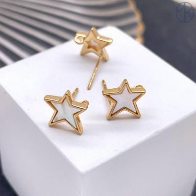 Пусеты цвет золото 10 мм