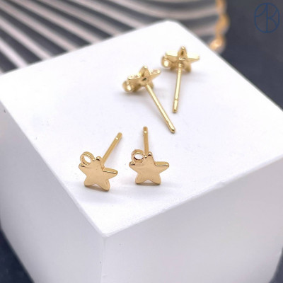 Пусеты цвет золото 12 мм