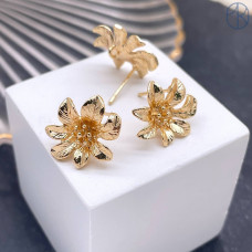 Пусеты цвет золото 12 мм