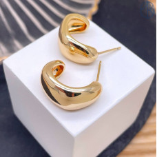 Пусеты цвет золото 21 мм 