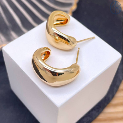 Пусеты цвет золото 21 мм 