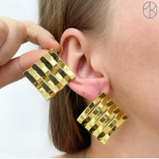 Пусеты цвет золото 28х28 мм