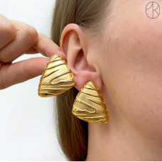 Пусеты, цвет золото 32х29 мм