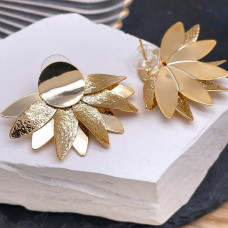 Пусеты, цвет золото 44х32 мм