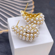 Пусеты капля, цвет золото 26 мм