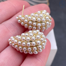 Пусеты капля, цвет золото 26 мм