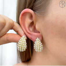 Пусеты капля, цвет золото 26 мм