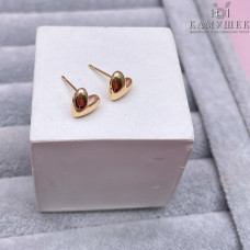 Пусеты сердце гладкое, цвет золото 7,5х8 мм 