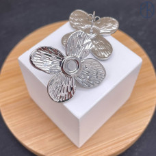 Пусеты сталь №3 цвет серебро 24 мм