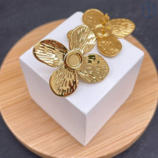 Пусеты сталь №3 цвет золото 24 мм