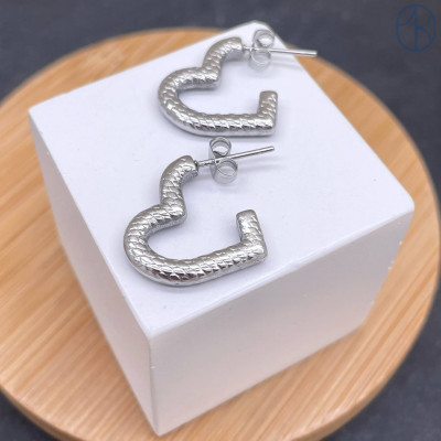 Пусеты сталь №9 цвет серебро 18 мм