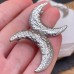Пусеты сталь луна цвет серебро 32 мм 