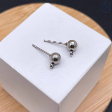 Пусеты сталь шар цвет серебро 5 мм 