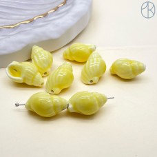 Ракушка, керамика, цвет желтый 21*13 мм