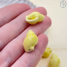 Ракушка, керамика, цвет желтый 21*13 мм