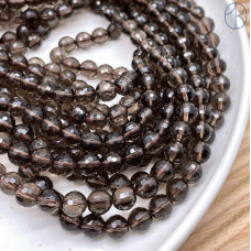 Раухтопаз мелкая огранка 8 мм (128 граней)