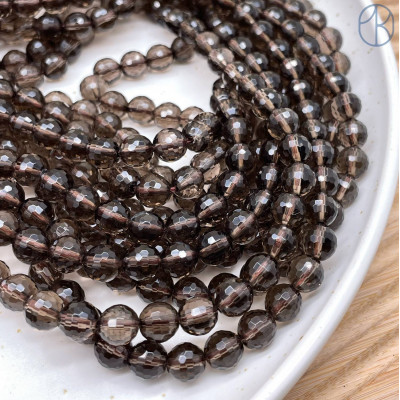 Раухтопаз мелкая огранка 8 мм (128 граней)