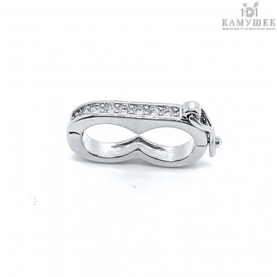 Разделитель фиксатор с защелкой, цвет серебро 18 мм