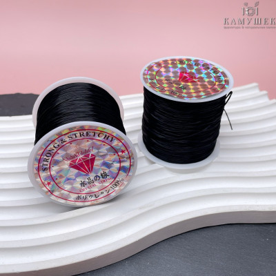 Резинка спандекс цвет черный 50 м