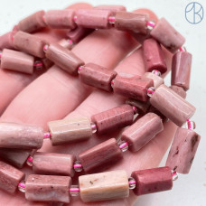 Родонит черно-розовый цилиндр 11х6 мм