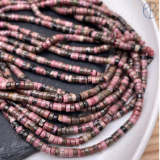 Родонит черно-розовый диски 4х2 мм