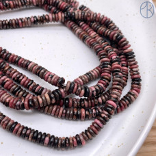 Родонит черно-розовый диски 6х2 мм