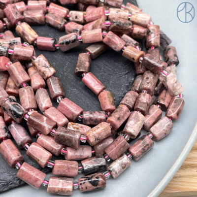Родонит черно-розовый фриформ цилиндр ~ 11-12 мм
