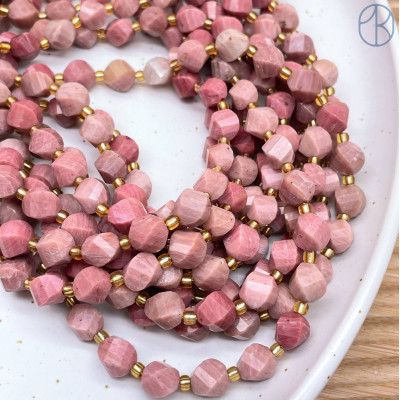 Родонит розовый крученая огранка 8 мм