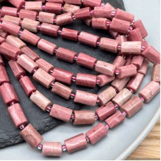 Родонит розовый (кварц-полевошпатный агрегат) фриформ цилиндр ~ 11-12 мм