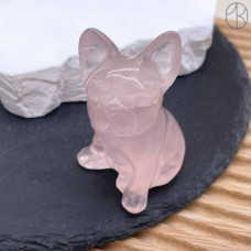 Розовый кварц французский бульдог ~ 6 см Розовый кварц французский бульдог ~ 6 см