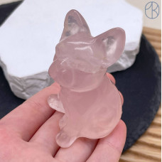 Розовый кварц французский бульдог ~ 6 см Розовый кварц французский бульдог ~ 6 см