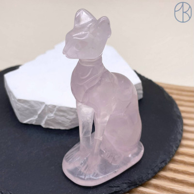 Розовый кварц кот ~ 10 см