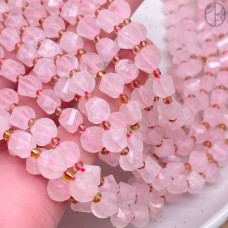 Розовый кварц крученая огранка 8 мм