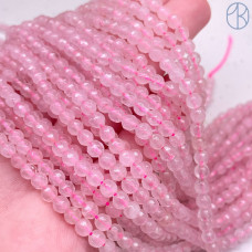 Розовый кварц крупная огранка 4 мм (64 грани)