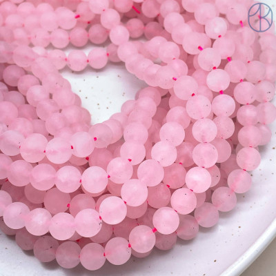 Розовый кварц матовый 8 мм
