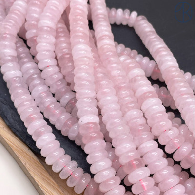 Розовый кварц рондель 10х4 мм