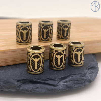 Руна Альгиз, цвет бронза 10х13 мм