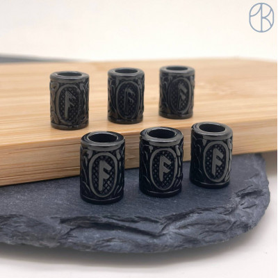 Руна Ансуз, цвет черный 10х13 мм