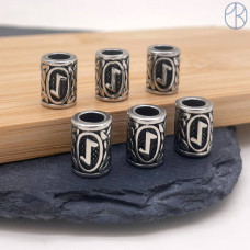 Руна Эйваз (Йо), цвет серебро 10х13 мм