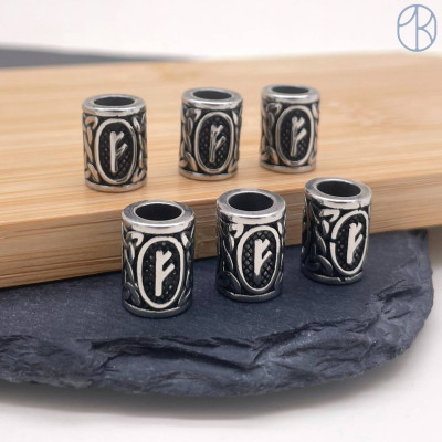 Руна Феу, цвет серебро 10х13 мм