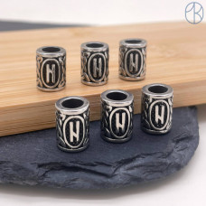 Руна Халагаз, цвет серебро 10х13 мм