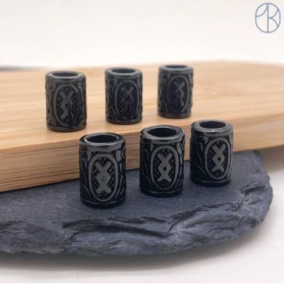 Руна Ингуз, цвет черный 10х13 мм