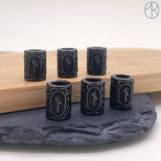 Руна Наутиз, цвет черный 10х13 мм