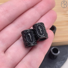 Руна Наутиз, цвет черный 10х13 мм