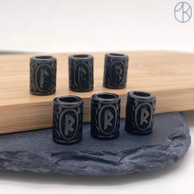 Руна Райдо, цвет черный 10х13 мм