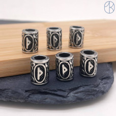 Руна Турисаз, цвет серебро 10х13 мм