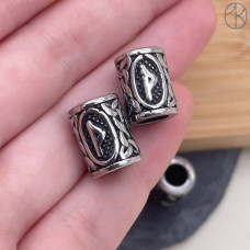 Руна Турисаз, цвет серебро 10х13 мм