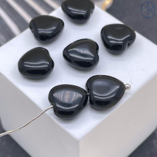 Сердца Агат черный 10х10 мм штучно